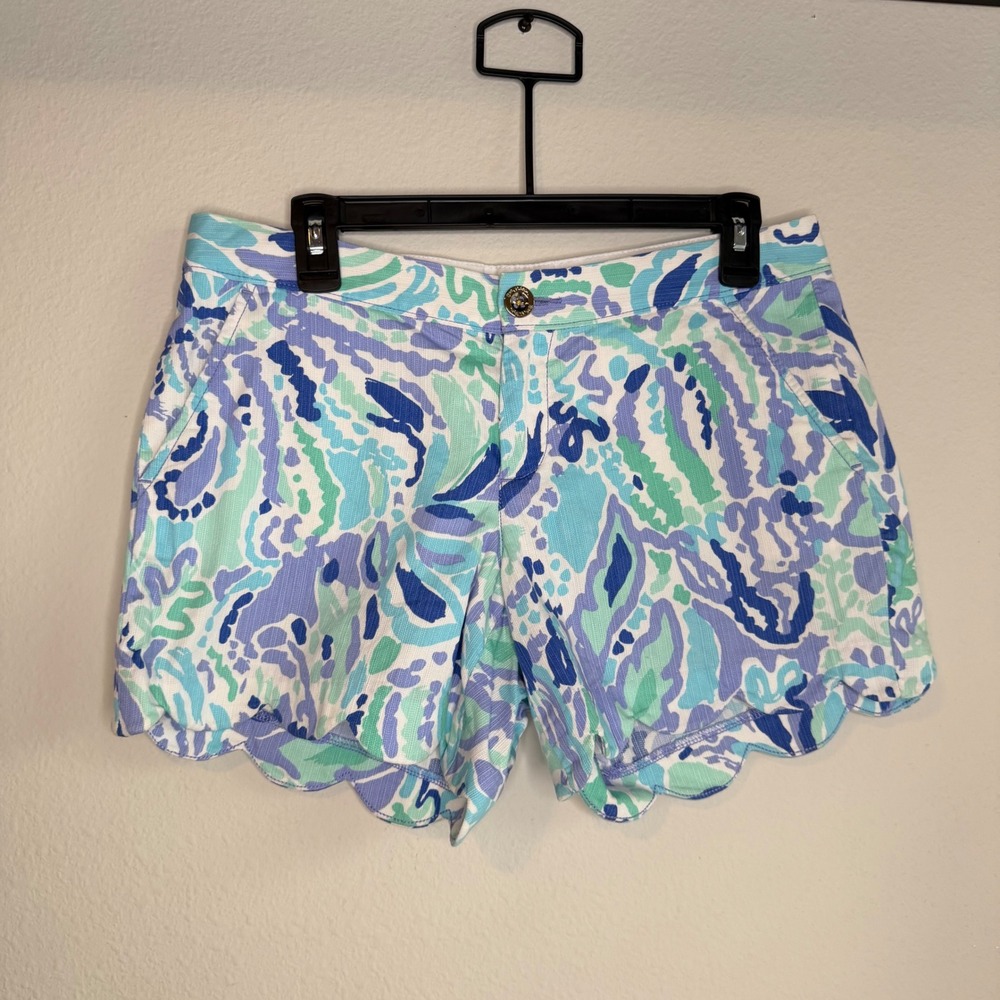 Lilly Pulitzer The Buttercup Shorts Lilac Nice Ink Size 4 Preppy Coastal Summer‎
